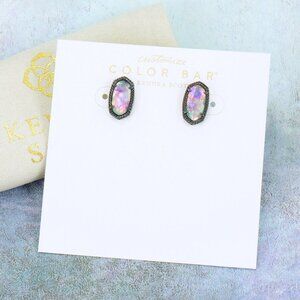 Kendra Scott Ellie Lilac Abalone Stud Earrings Gunmetal Tone